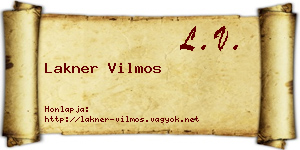 Lakner Vilmos névjegykártya